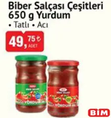 YURDUM BİBER SALÇASI ÇEŞİTLERİ 650 G TATLI-ACI